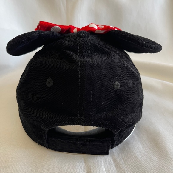 Disney Minnie Mouse Hat Girls OS Corduroy Black/Red/White Adjustable Embroidery - Picture 2 of 11